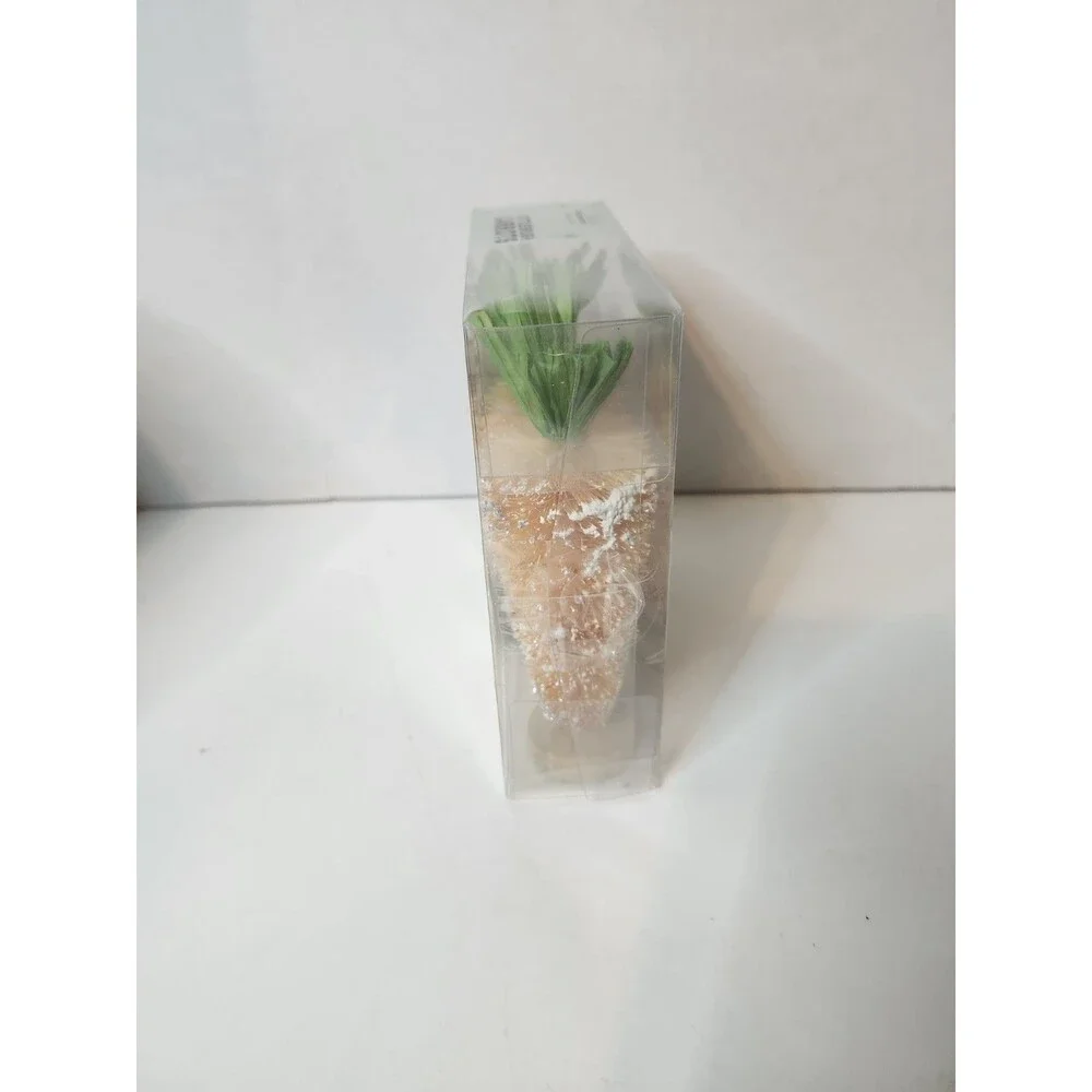 3 Piece Bottle Brush Carrot Decor Easter Spring Orange NEW